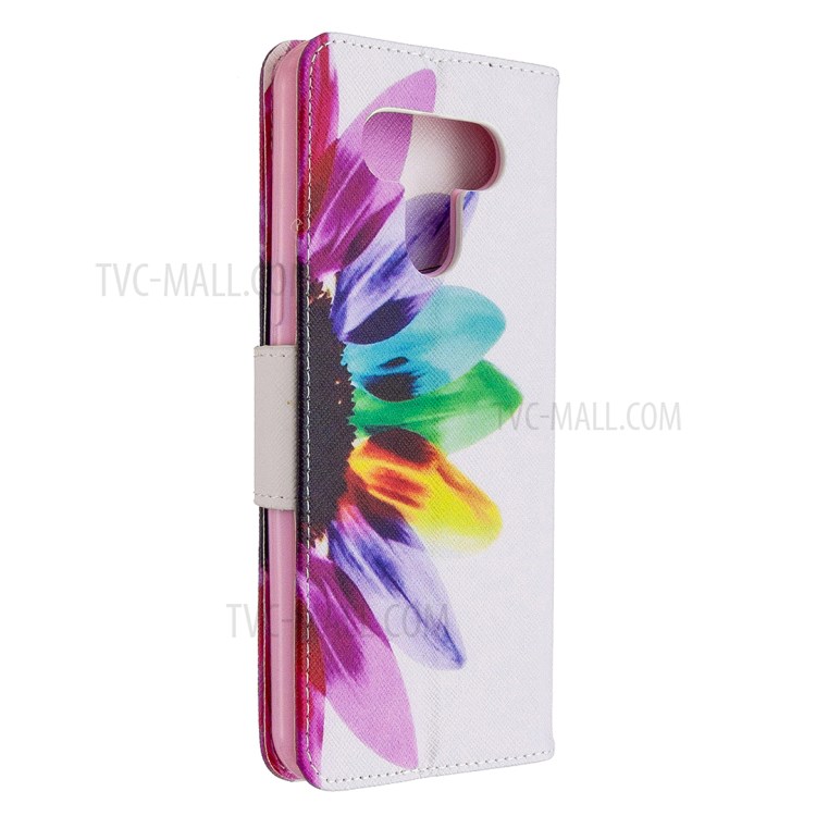 Pattern Printing Leather Wallet Case for LG K51 - Colorful Petals-3
