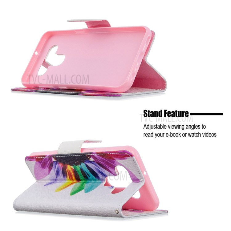 Pattern Printing Leather Wallet Case for LG K51 - Colorful Petals-5