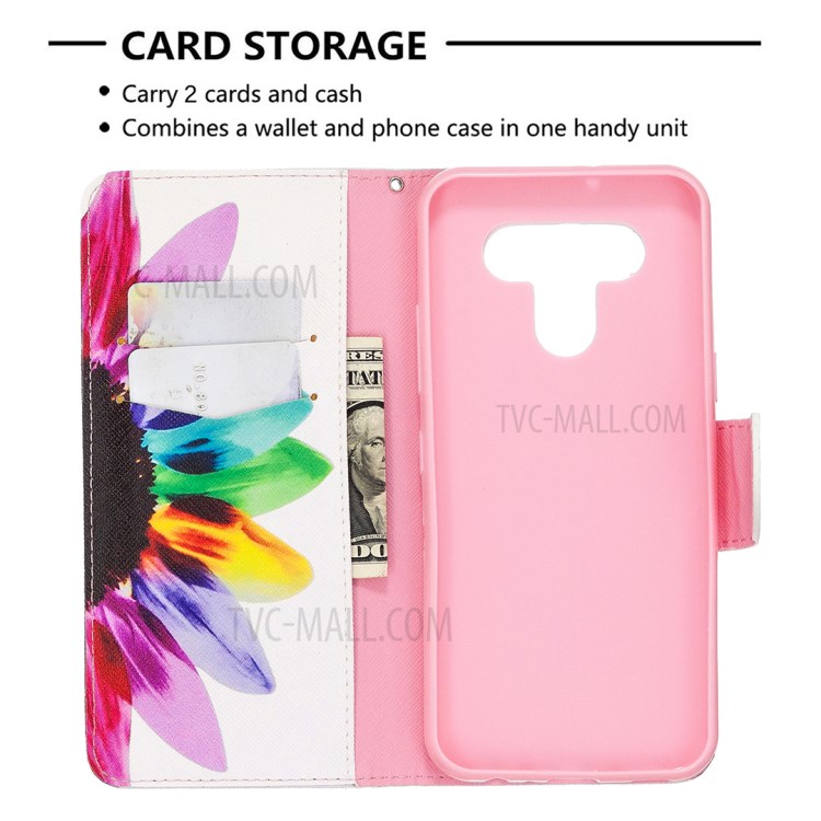 Pattern Printing Leather Wallet Case for LG K51 - Colorful Petals-6