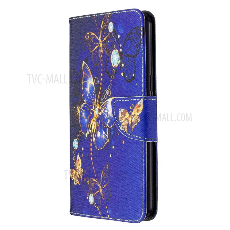 Caso Del Soporte Del Cuero De La Impresión Del Patrón Con Ranuras Para Tarjetas De LG K51 - Modelo De Mariposas-2