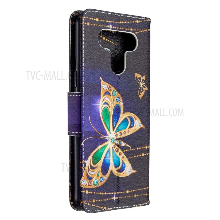 Pattern Printing Leather Stand Case with Card Slots for LG K51 - Vivid Butterfly-3