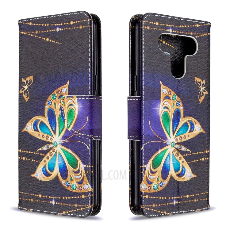 Pattern Printing Leather Stand Case with Card Slots for LG K51 - Vivid Butterfly-4
