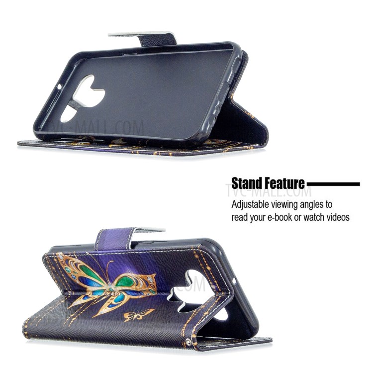 Pattern Printing Leather Stand Case with Card Slots for LG K51 - Vivid Butterfly-5