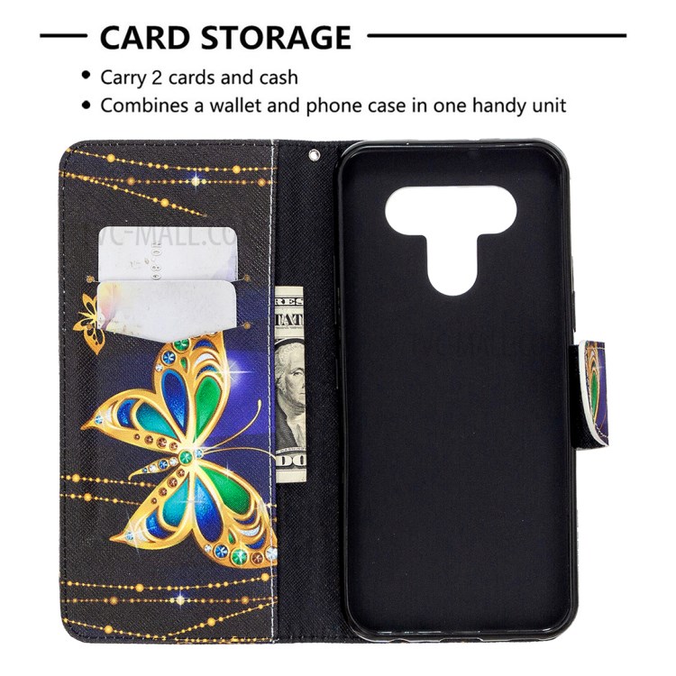 Pattern Printing Leather Stand Case with Card Slots for LG K51 - Vivid Butterfly-6