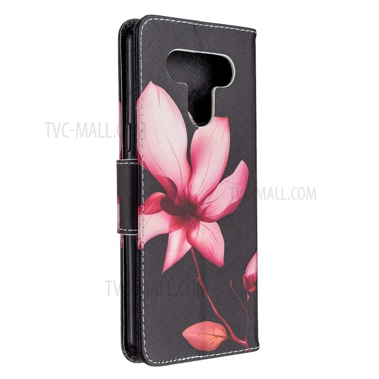Pattern Printing Leather Stand Case with Card Slots for LG K51 - Vivid Flower-3