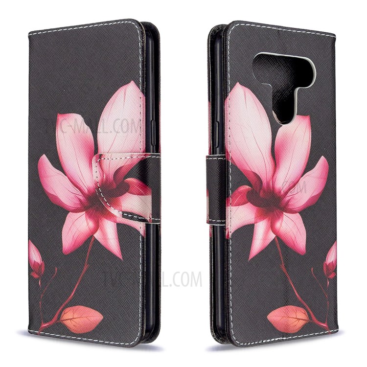Pattern Printing Leather Stand Case with Card Slots for LG K51 - Vivid Flower-4