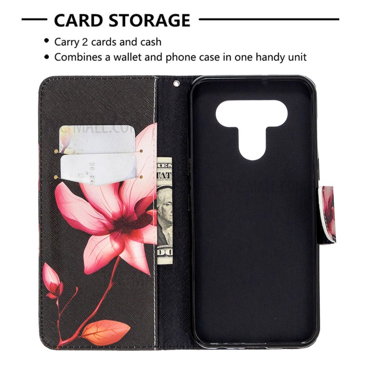 Pattern Printing Leather Stand Case with Card Slots for LG K51 - Vivid Flower-6