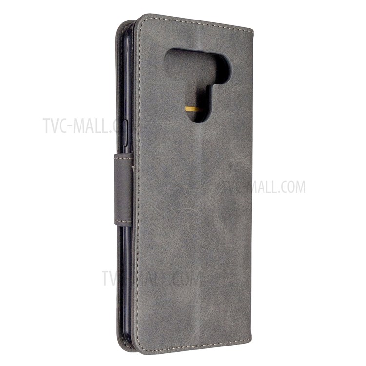 Wallet Leather Case with Stand Shell for LG K51 - Grey-3