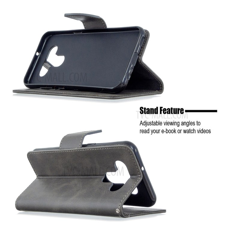 Wallet Leather Case with Stand Shell for LG K51 - Grey-5
