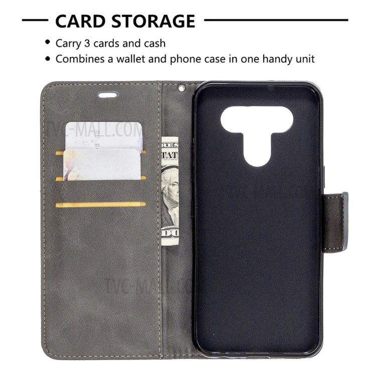 Wallet Leather Case with Stand Shell for LG K51 - Grey-6