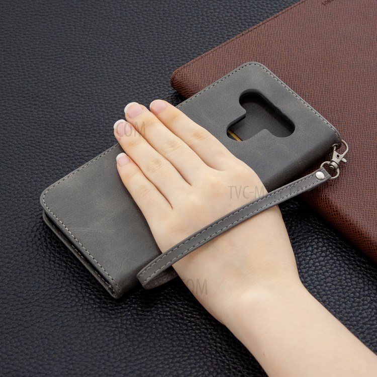 Wallet Leather Case with Stand Shell for LG K51 - Grey-9
