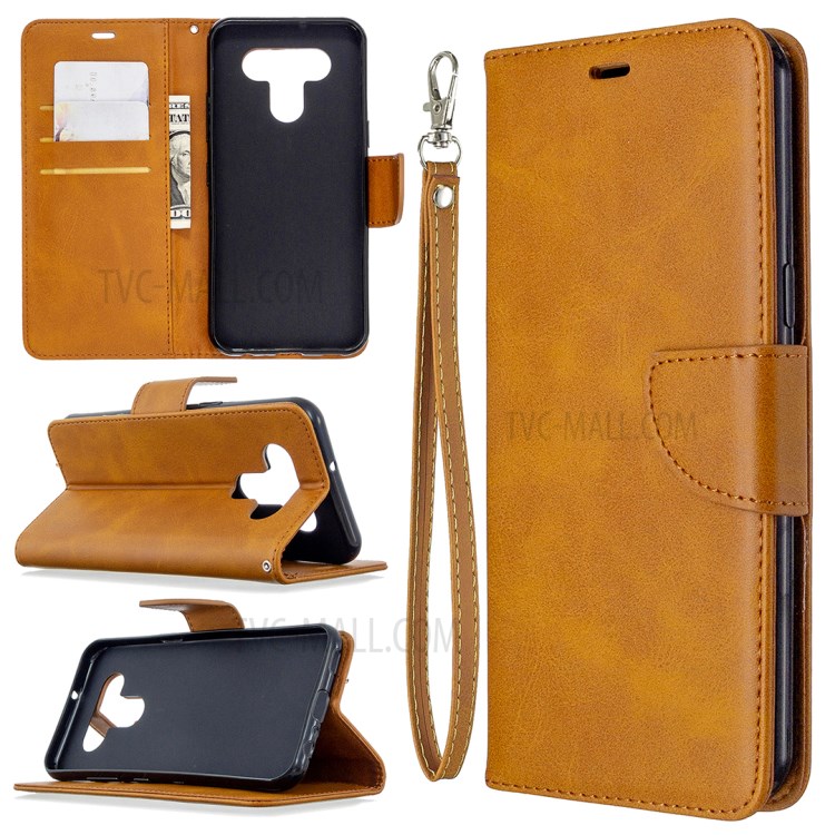 Wallet Leather Case with Stand Shell for LG K51 - Brown-1