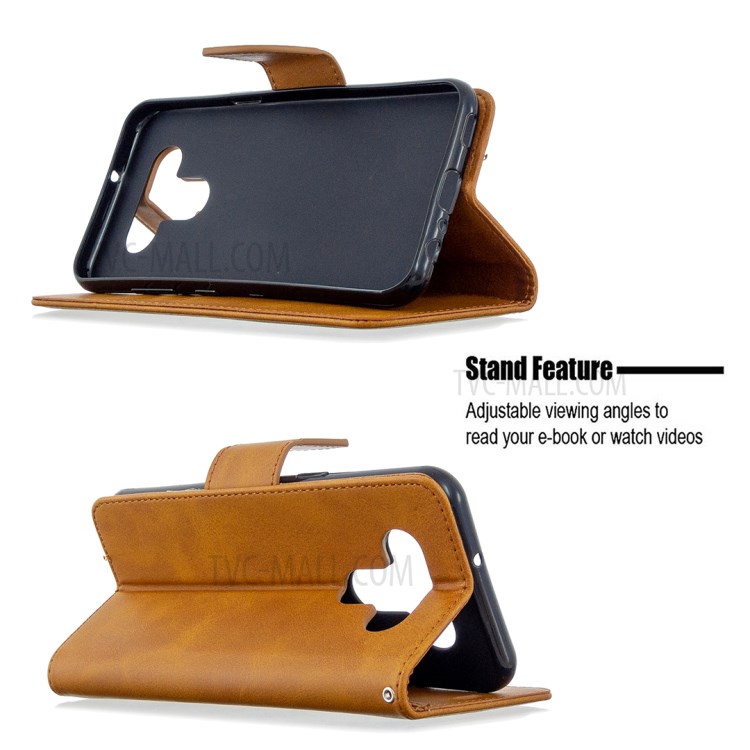 Wallet Leather Case with Stand Shell for LG K51 - Brown-5