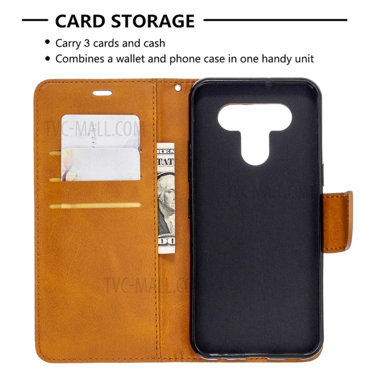 Wallet Leather Case with Stand Shell for LG K51 - Brown-6