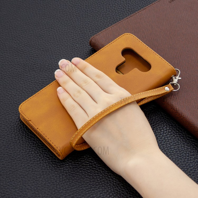 Wallet Leather Case with Stand Shell for LG K51 - Brown-9