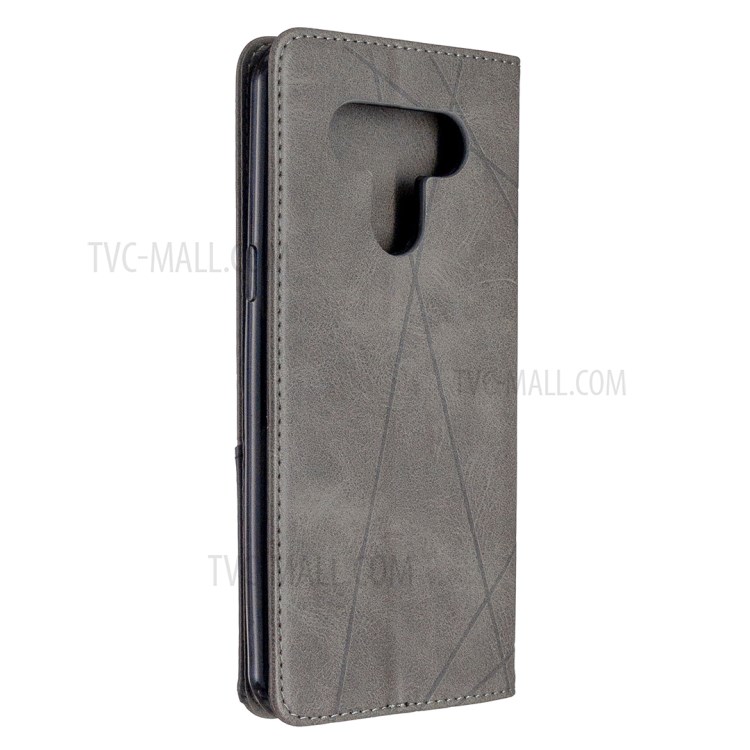 Геометрический Рисунок Оболочки Кожаный Чехол Для LG K51 - Серый-3