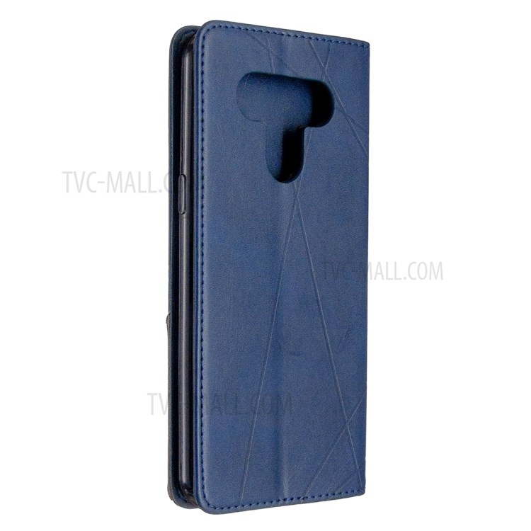 Geometric Pattern Shell Leather Case for LG K51 - Blue-3