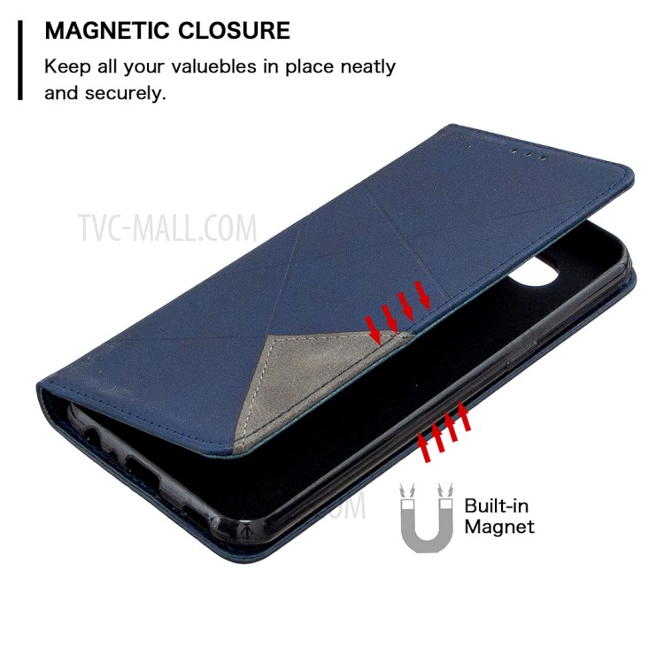 Geometric Pattern Shell Leather Case for LG K51 - Blue-6