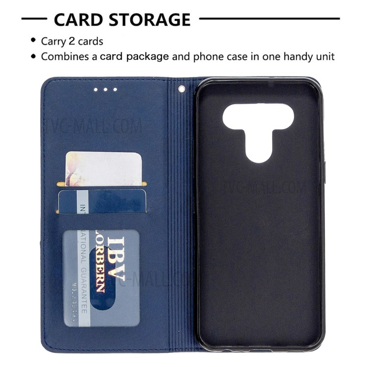 Geometric Pattern Shell Leather Case for LG K51 - Blue-7