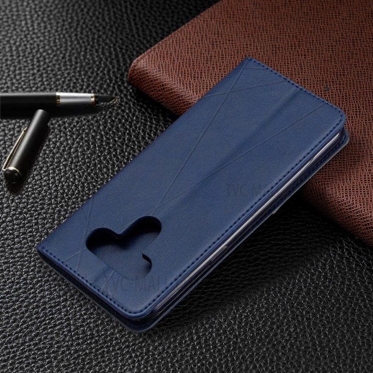 Geometric Pattern Shell Leather Case for LG K51 - Blue-9