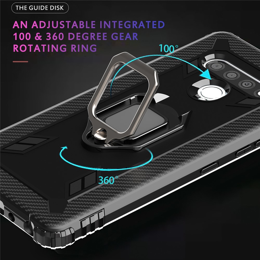 Finger Ring Kickstand TPU Shell Case for LG Stylo 6 - Black-7