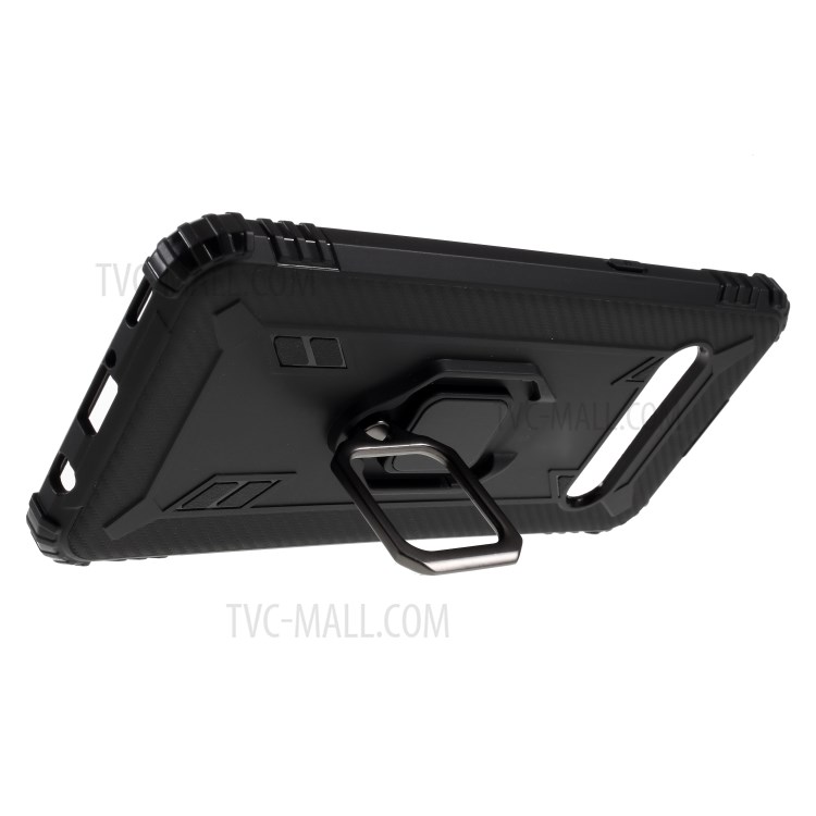 Finger Ring Kickstand Drop-proof TPU Unique Cover for LG V60 ThinQ 5G - Black-17