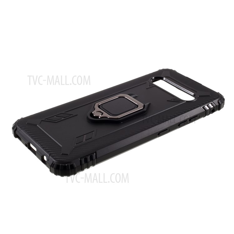 Finger Ring Kickstand Drop-proof TPU Unique Cover for LG V60 ThinQ 5G - Black-5