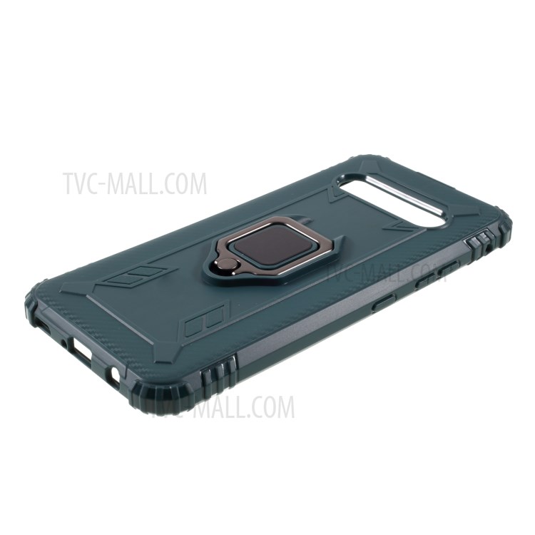 Finger Ring Kickstand Drop-proof TPU Unique Cover for LG V60 ThinQ 5G - Green-4
