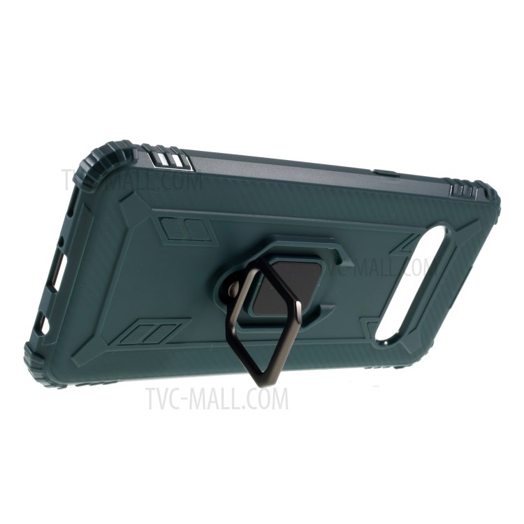 Finger Ring Kickstand Drop-proof TPU Unique Cover for LG V60 ThinQ 5G - Green-6