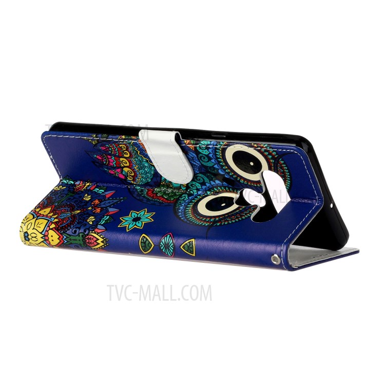 Embossed Patterned Wallet Leather Phone Cover with Strap for LG Stylo 6 - Owl-5