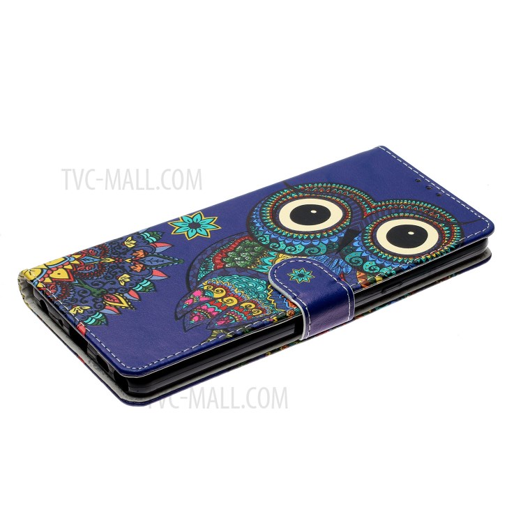 Embossed Patterned Wallet Leather Phone Cover with Strap for LG Stylo 6 - Owl-6