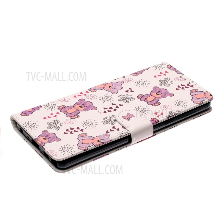 Embossed Patterned Wallet Leather Phone Cover with Strap for LG Stylo 6 - Bear-6