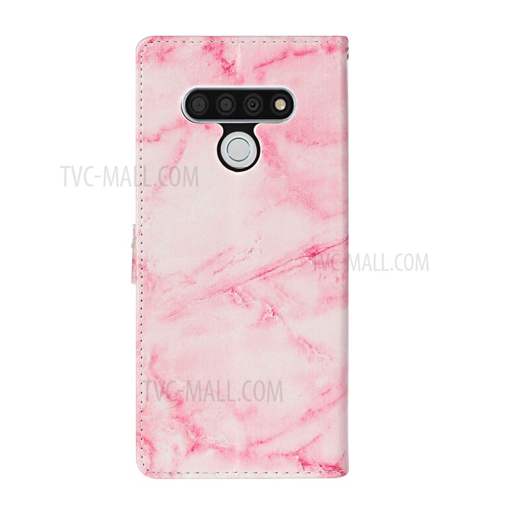 Printing Skin Magnetic Leather Cell Phone Cover for LG Stylo 6 - Pink-4
