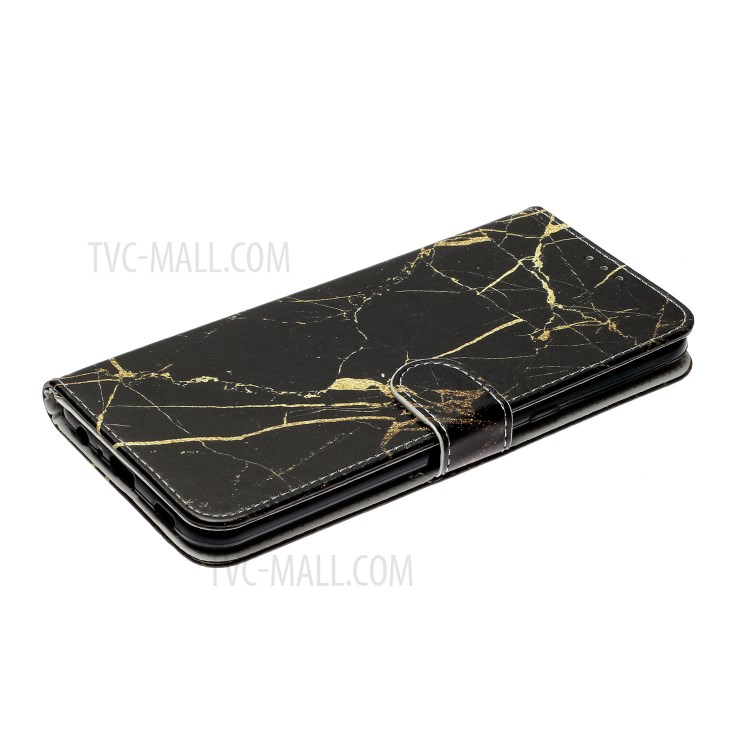 Pattern Printing Case Leather Wallet Stand Phone Cover for LG K51 - Black-6