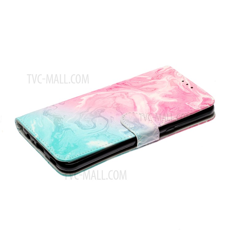 Pattern Printing Case Leather Wallet Stand Phone Cover for LG K51 - Pink/Blue-6