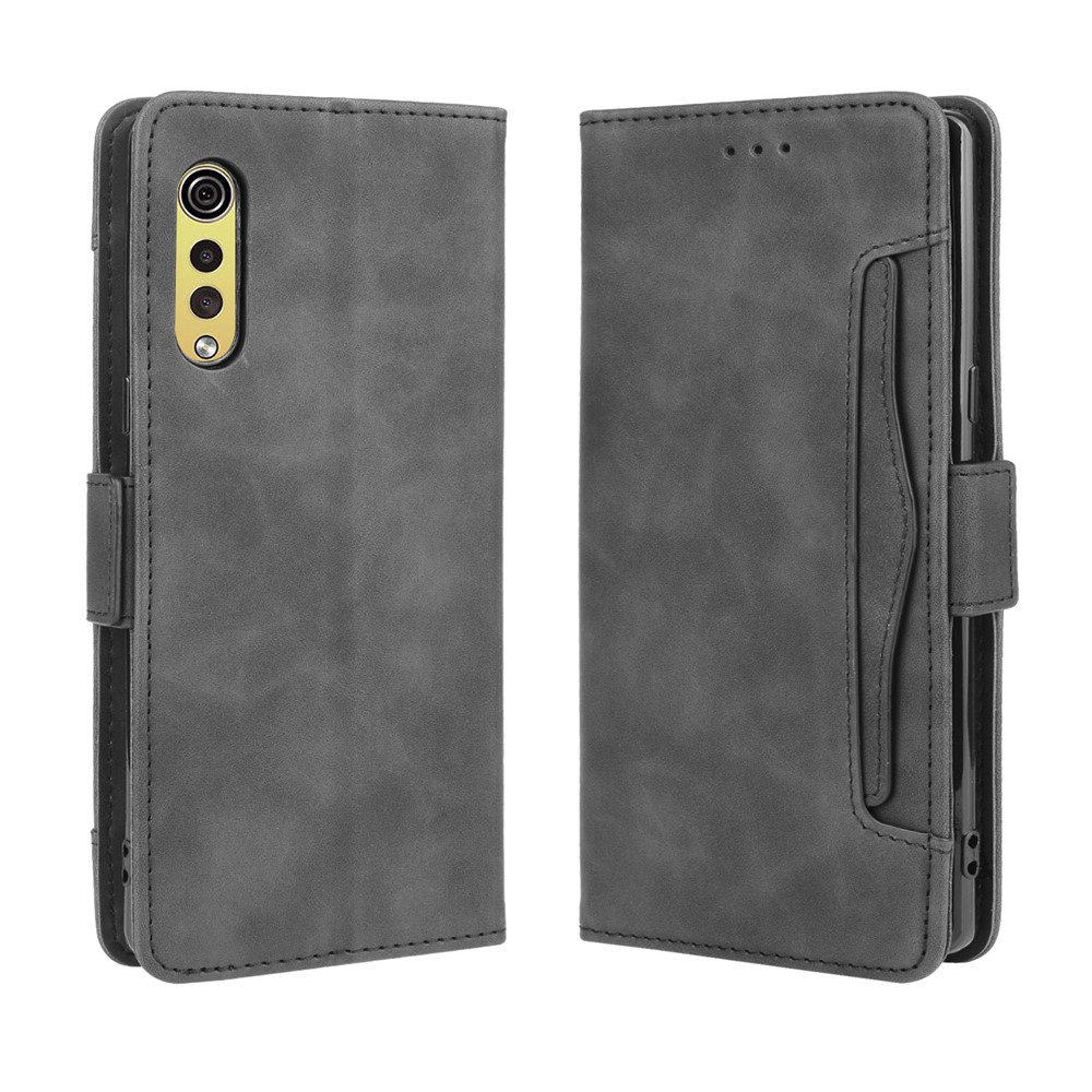 Wallet Leather Phone Case with Multiple Card Slots for LG Velvet - Black-2