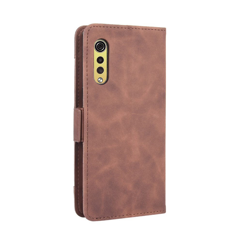 Wallet Leather Phone Case with Multiple Card Slots for LG Velvet - Brown-7