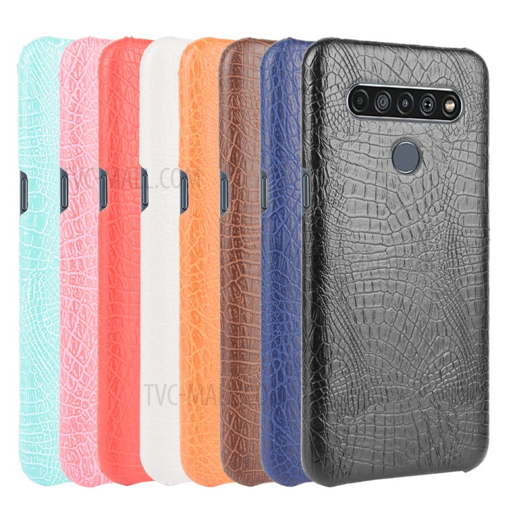 Crocodile Skin PU Leather Coated PC Phone Cover for LG K61 - Black-6