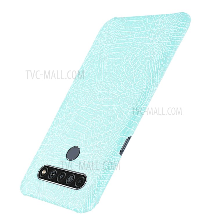 Crocodile Skin PU Leather Coated PC Phone Cover for LG K61 - Baby Blue-3