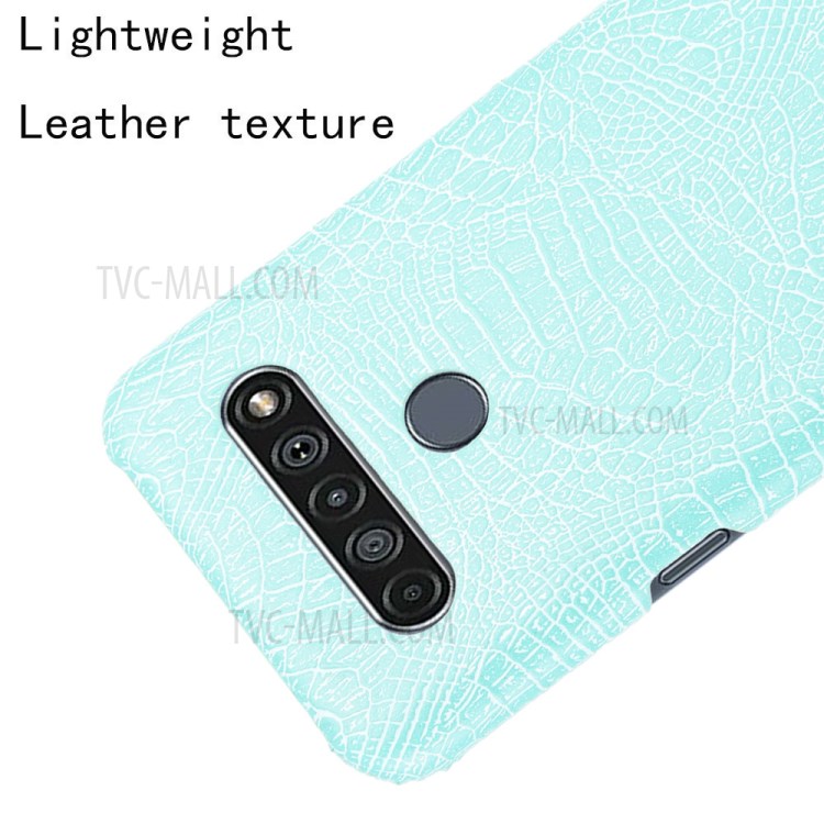 Crocodile Skin PU Leather Coated PC Phone Cover for LG K61 - Baby Blue-4