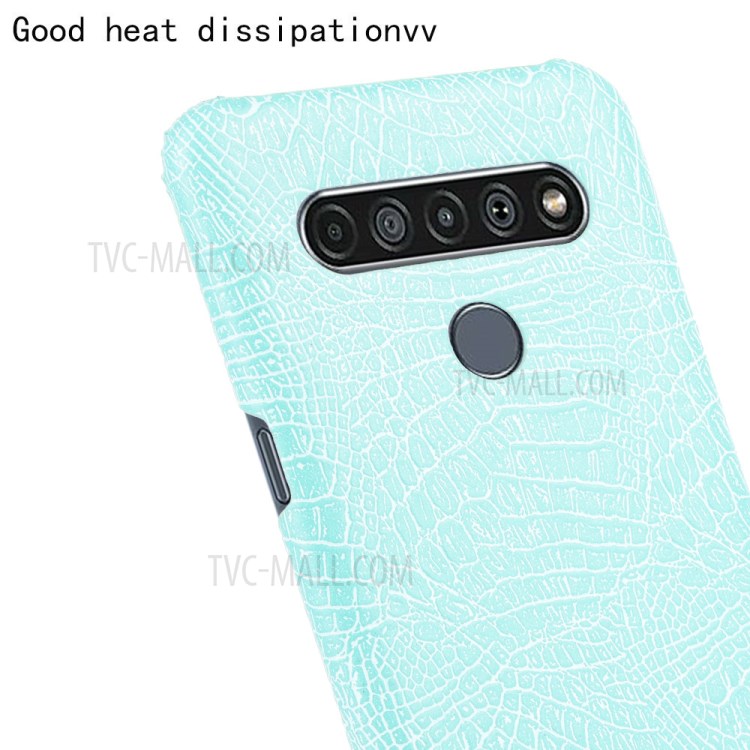 Crocodile Skin PU Leather Coated PC Phone Cover for LG K61 - Baby Blue-5