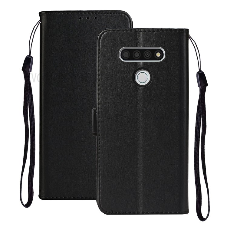 With Wallet Leather Stand Phone Case for LG K51 - Black-2