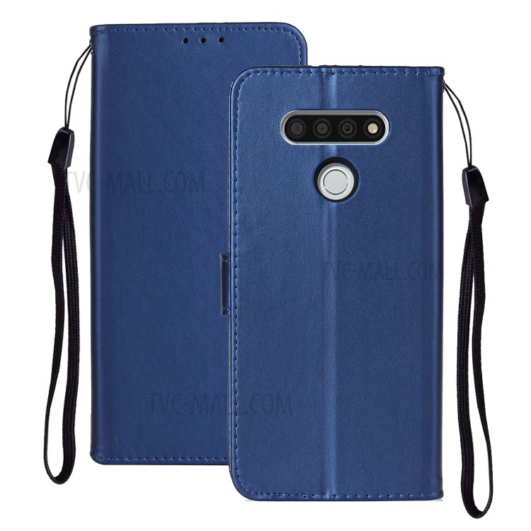 With Wallet Leather Stand Phone Case for LG K51 - Blue-1