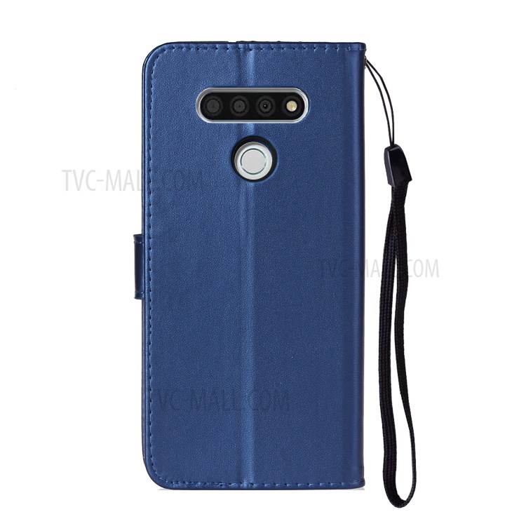 With Wallet Leather Stand Phone Case for LG K51 - Blue-3