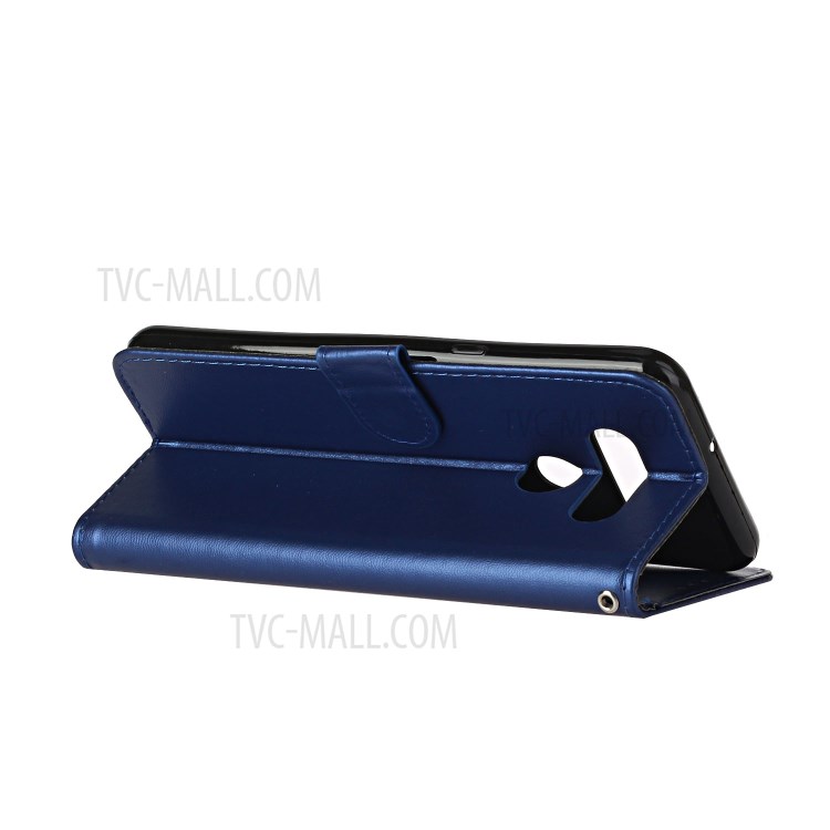 With Wallet Leather Stand Phone Case for LG K51 - Blue-4