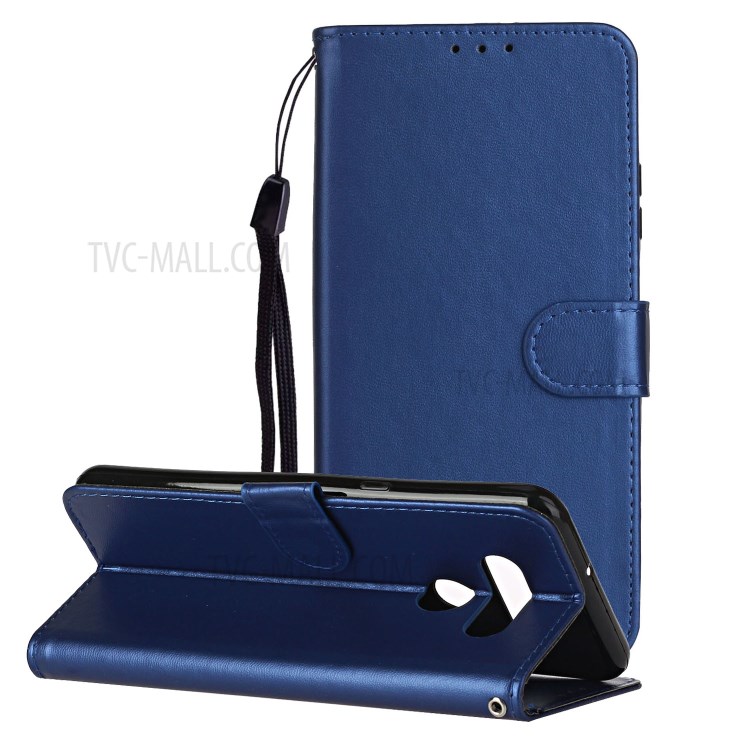 With Wallet Leather Stand Phone Case for LG K51 - Blue-6