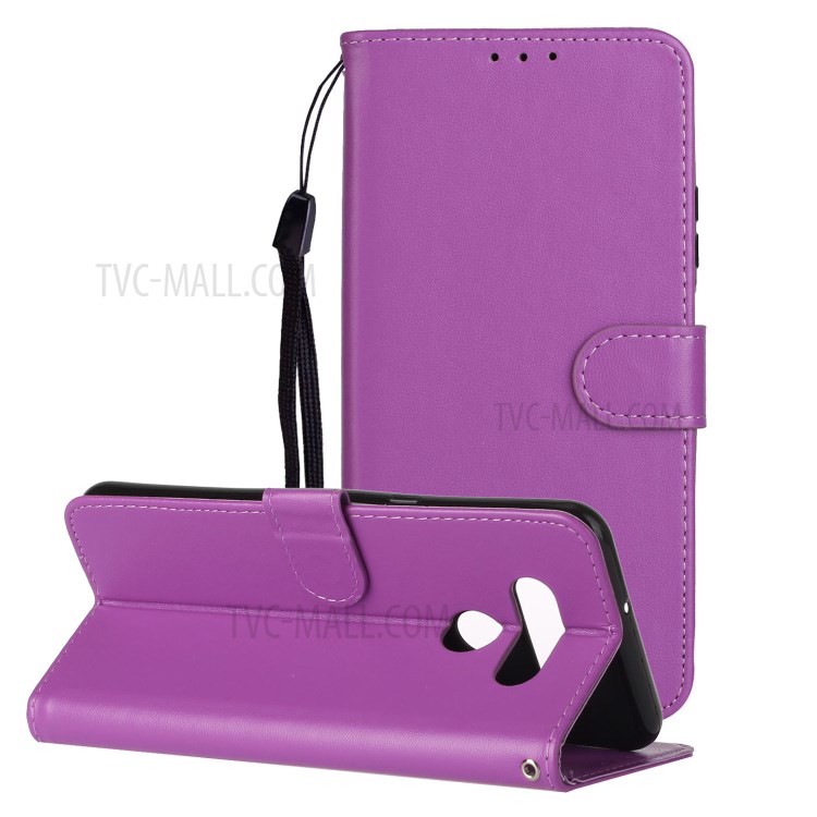 With Wallet Leather Stand Phone Case for LG K51 - Purple-1