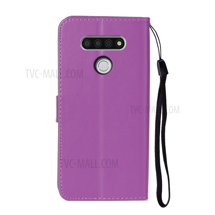 With Wallet Leather Stand Phone Case for LG K51 - Purple-4