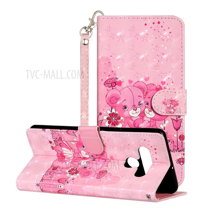Light Spot Decor Pattern Printing Wallet Stand Leather Case with Strap for LG Stylo 6 - Elephant-2