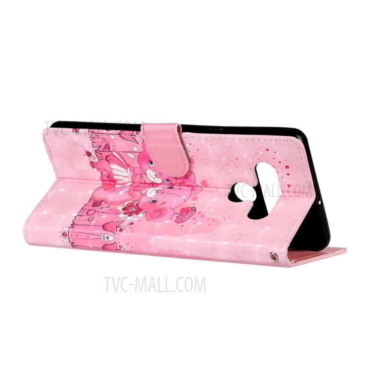 Light Spot Decor Pattern Printing Wallet Stand Leather Case with Strap for LG Stylo 6 - Elephant-5